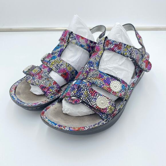 Alegria Women's Kleo Blissful Multicolor Leather Platform Sandals Size 39 - Picture 1 of 9